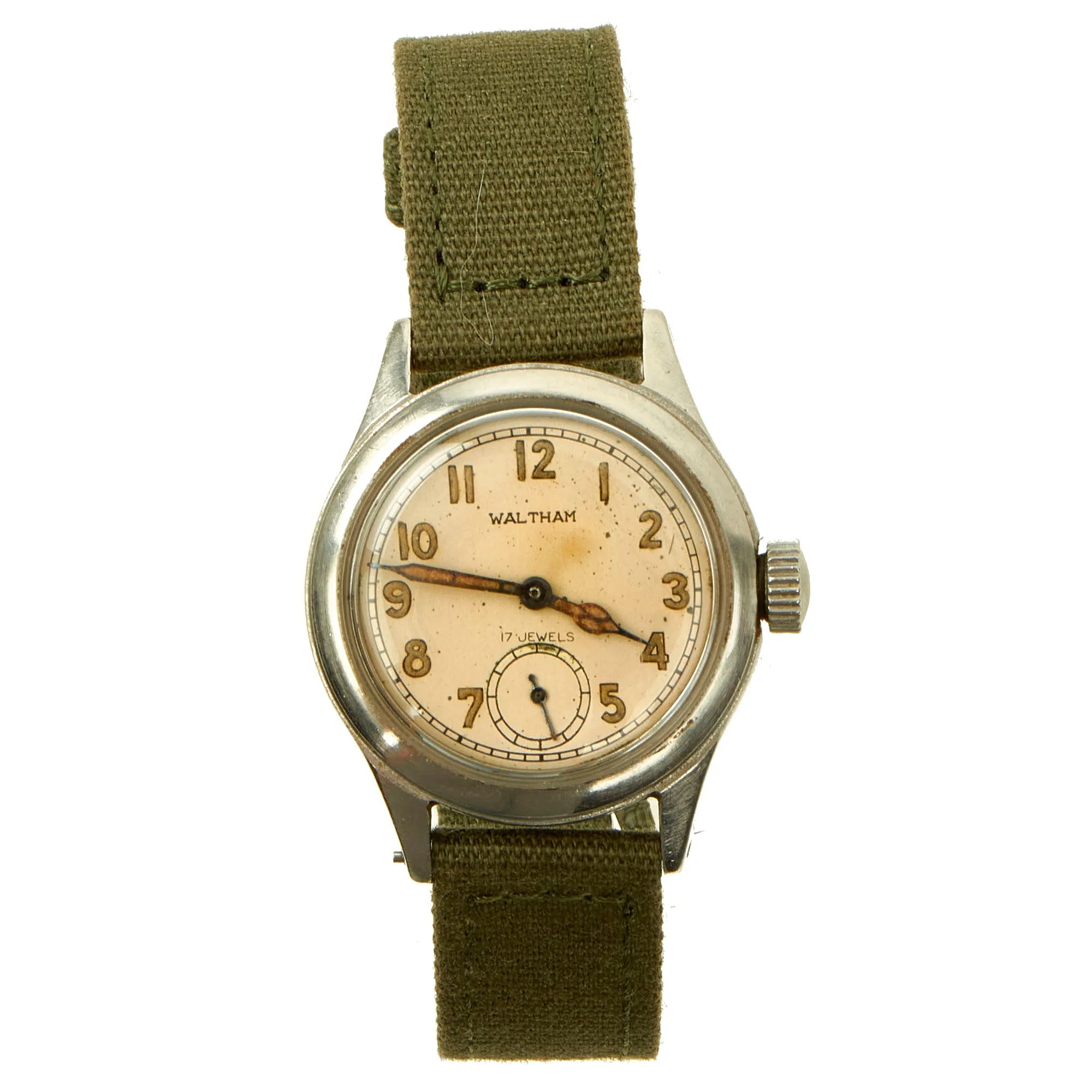 Original U.S. WWII Fully Functional US Army Ordnance Department 17-Jewel Wrist Watch by Waltham