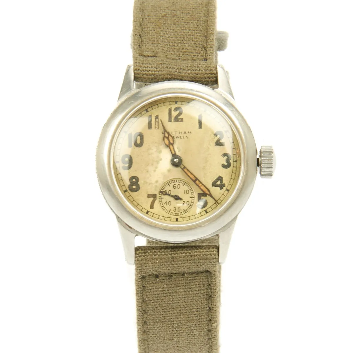 Original U.S. WWII Late War Army 17-Jewel Wrist Watch by Waltham - Fully Functional