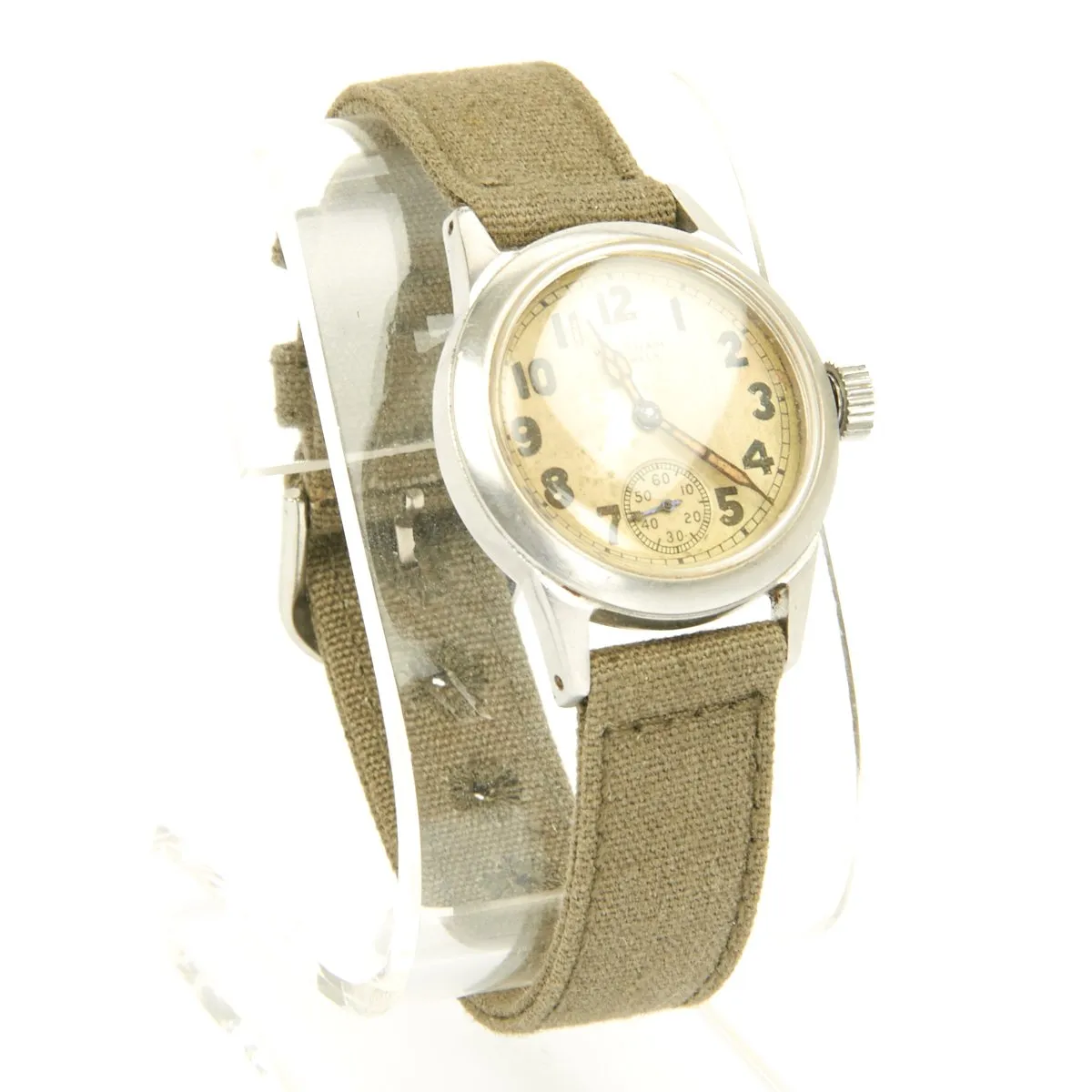 Original U.S. WWII Late War Army 17-Jewel Wrist Watch by Waltham - Fully Functional