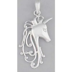 Pendant Sterling Silver Filigree Unicorn