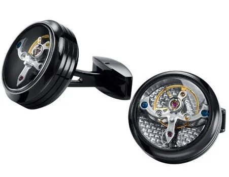 Polished black Steel Tourbillon Cufflinks