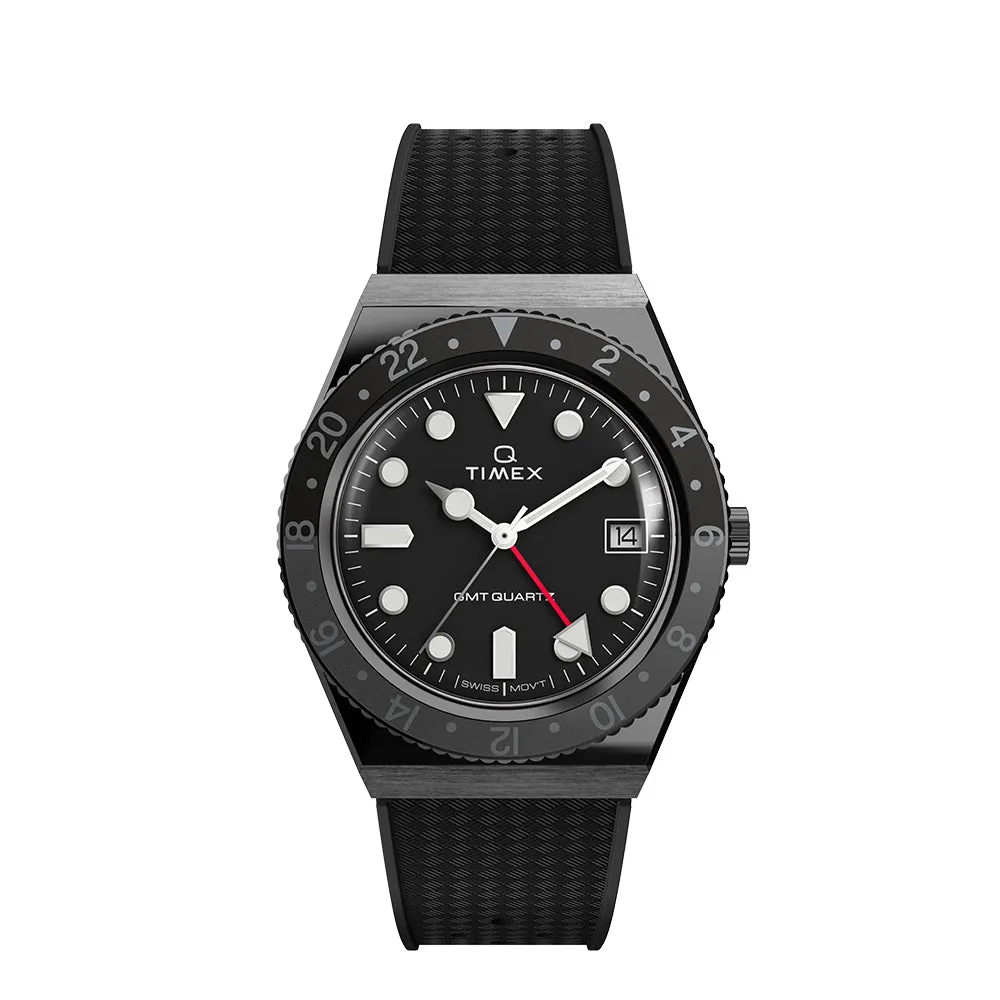 Q Timex Diver GMT  38mm Rubber Band