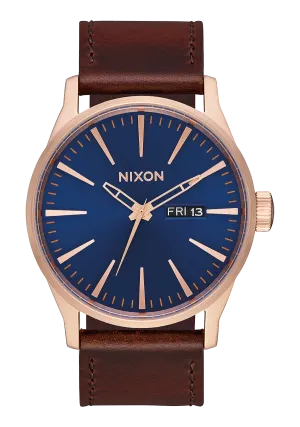 Sentry Leather - Rose Gold / Navy / Brown