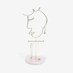 Stackers 5 Hook Face Jewellery Stand Rose Quartz