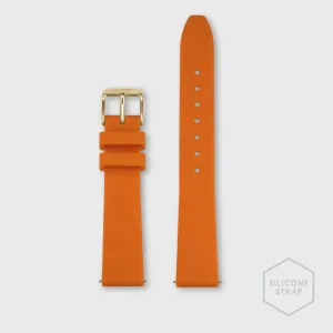 Strap 16 mm Silicone Orange, Gold Colour