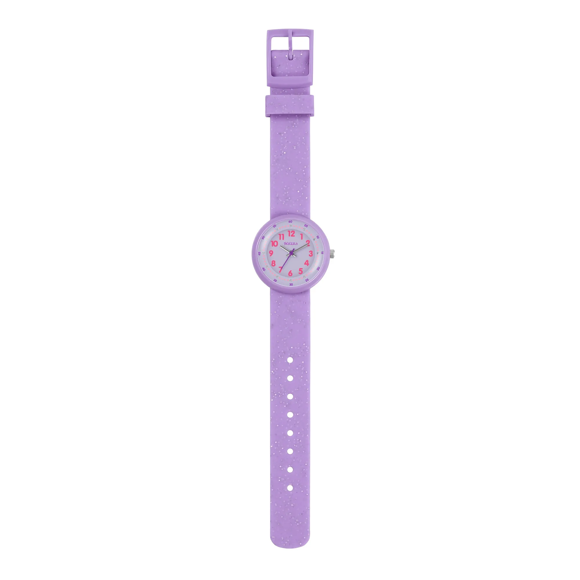 Tikkers Purple Glitter Silicone Strap Watch ATK1102