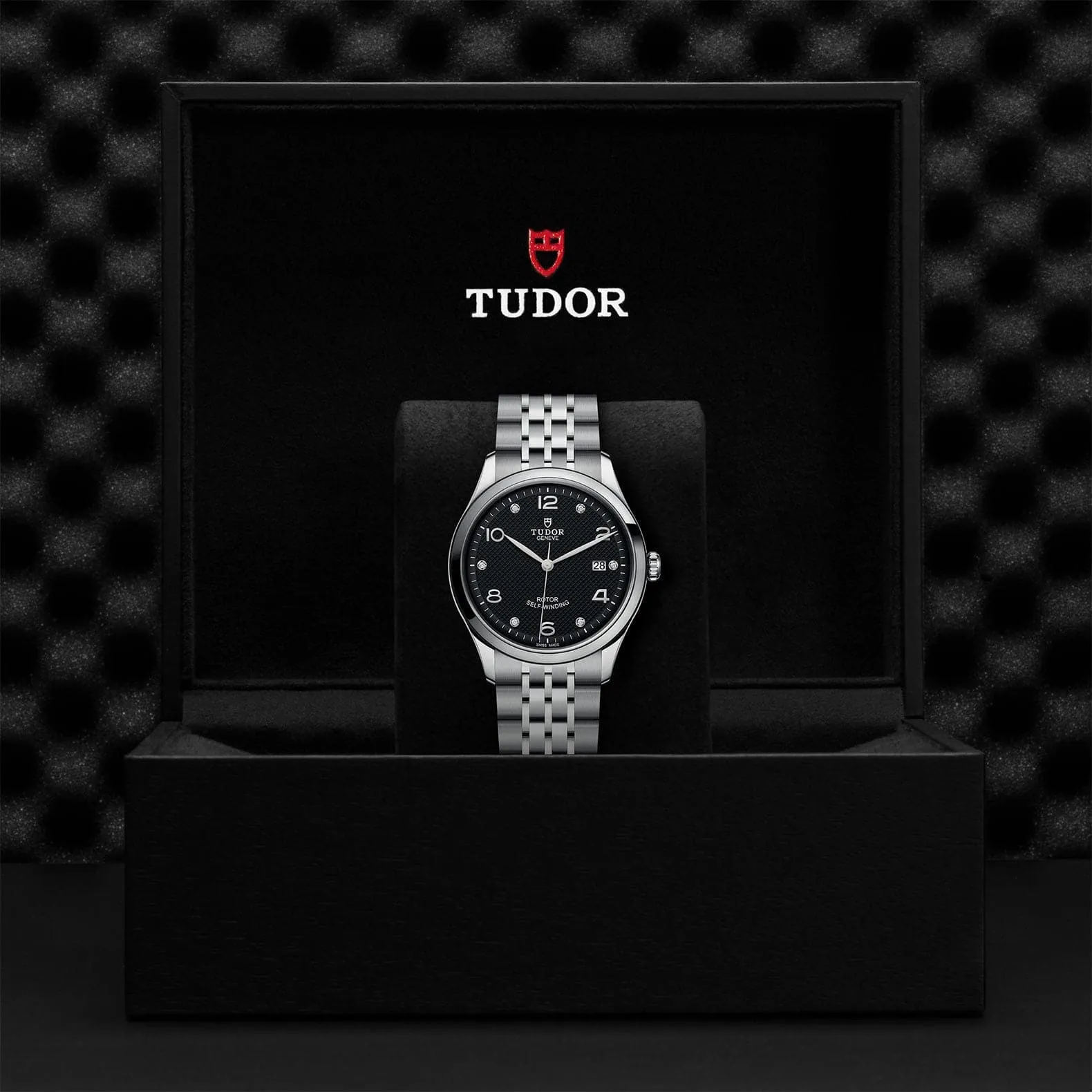 TUDOR 1926 39mm Steel Diamond Black Dial Watch - M91550-0004