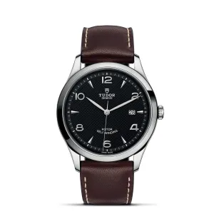 TUDOR 1926 41mm Steel Black Dial Leather Strap Watch - M91650-0008