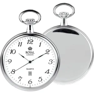 Unisex Silver Quartz Pocket Watch with Date – Stylish & Functional Design