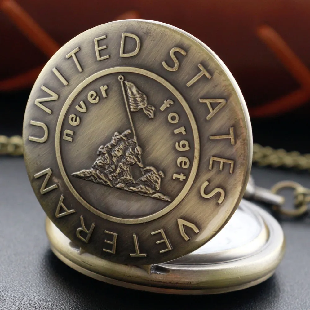 US Veteran Quartz Pocket Watch