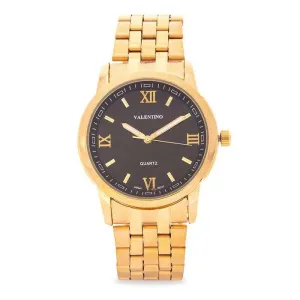 Valentino 20122122-BLACK DIAL Gold Stainless Steel Band Watch for Men