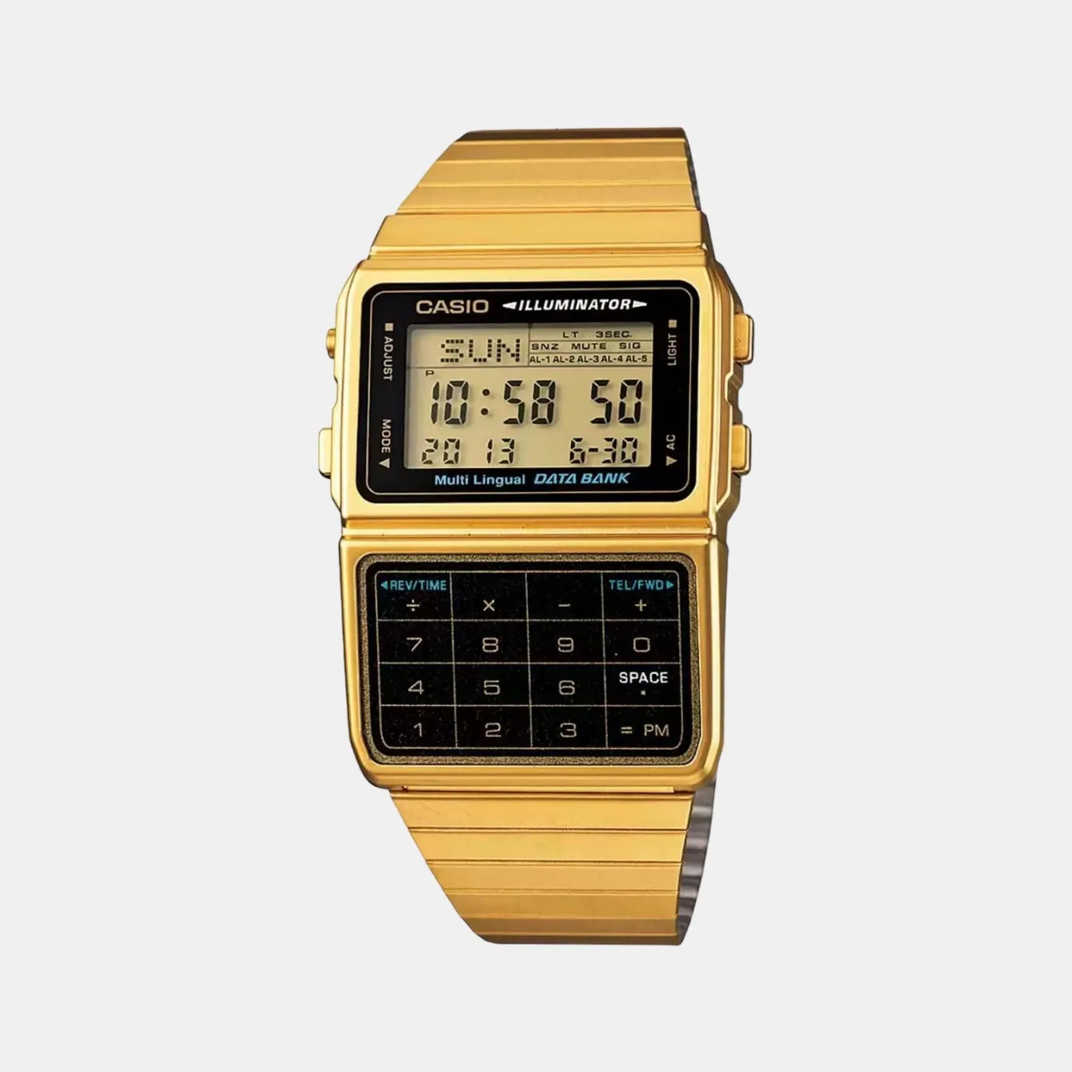 Vintage Unisex Gold Digital Stainless Steel Watch D211 - DBC-611G-1DF