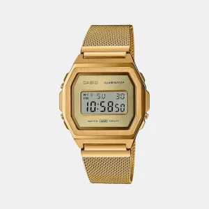 Vintage Unisex Gold Digital Stainless Steel Watch D265 - A1000MG-9EF