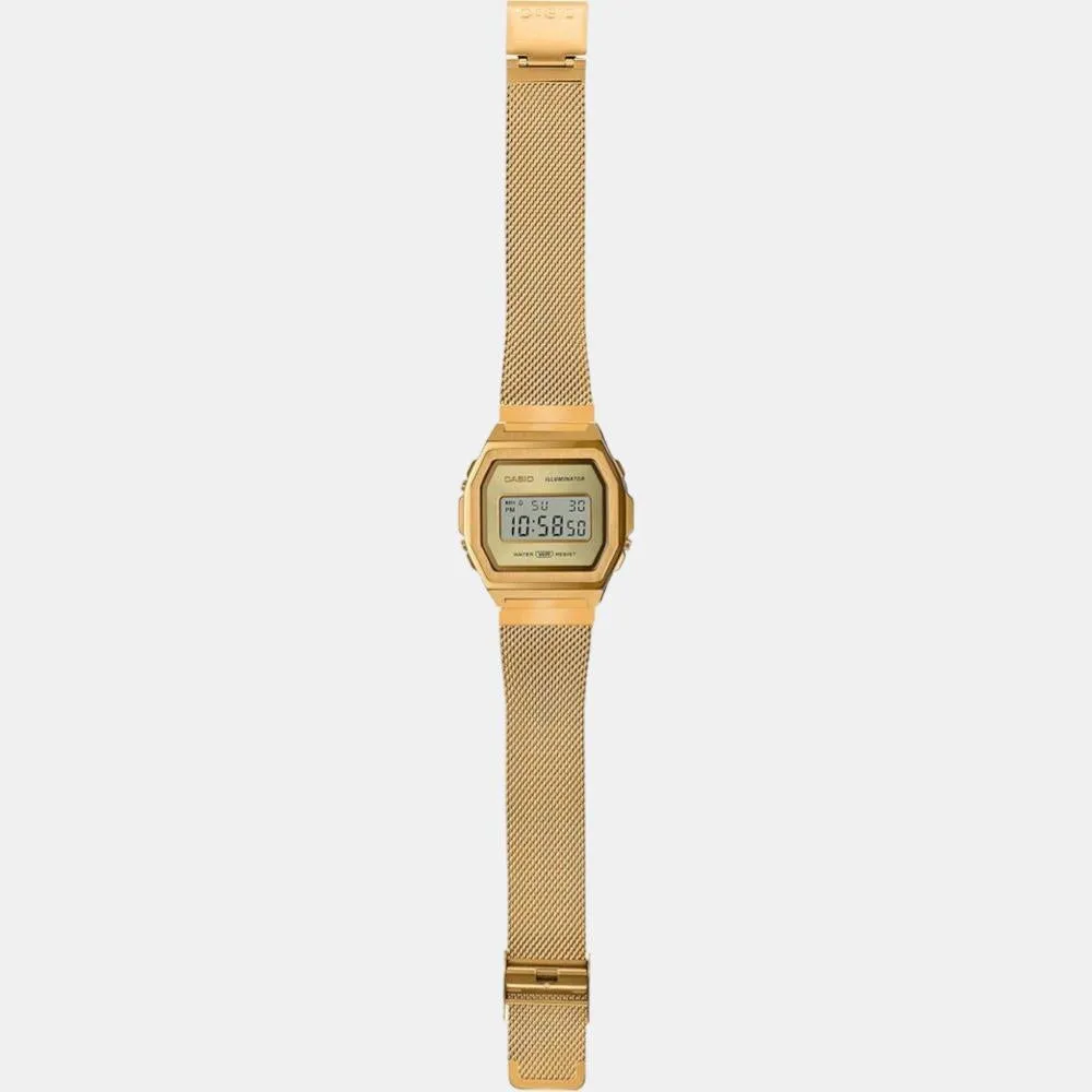 Vintage Unisex Gold Digital Stainless Steel Watch D265 - A1000MG-9EF