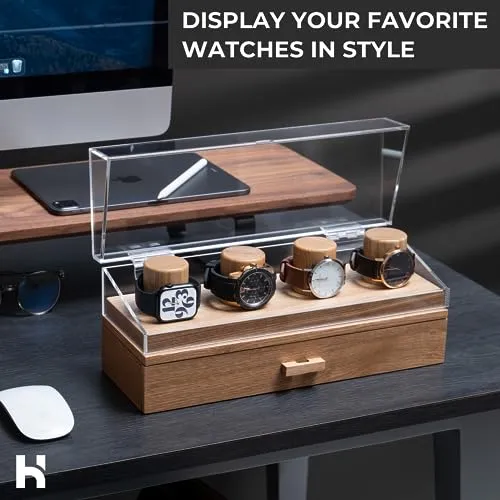 Watch Display Case Watch Holder - Mens Watch Case Watch Organizer Watch Holder