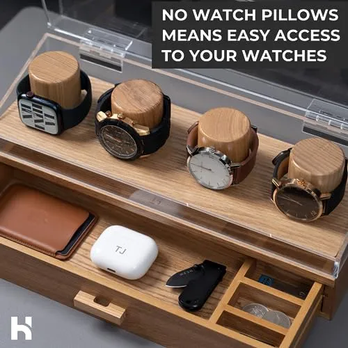 Watch Display Case Watch Holder - Mens Watch Case Watch Organizer Watch Holder