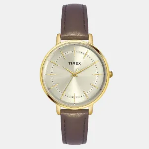 Women White Analog Leather Watch TWEL15800