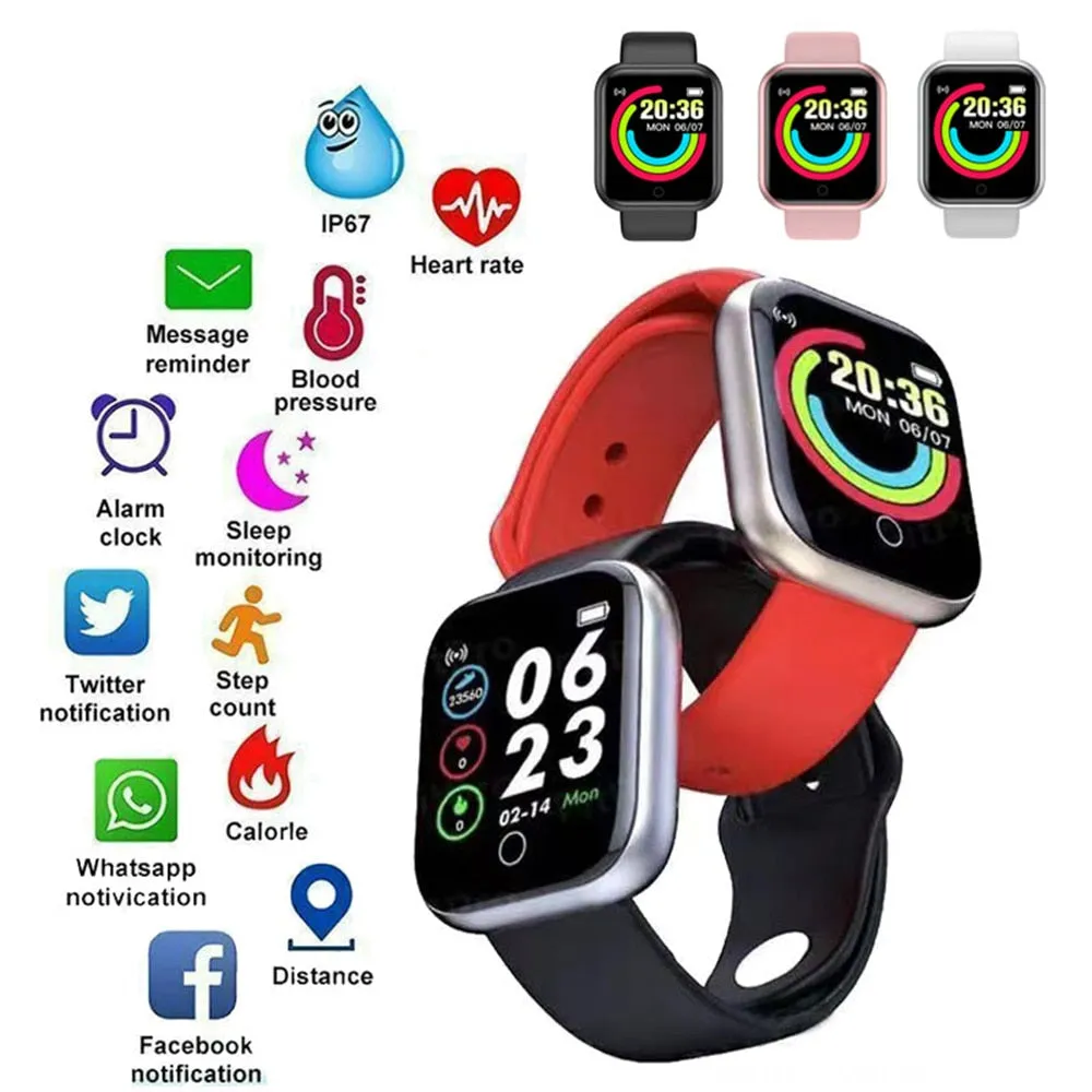 Y68s Smart Watch Men Women Digital Watches Bluetooth Fitness Tracker D20s Smartwatch Electronic Clock for Huawei relogio Xiaomi